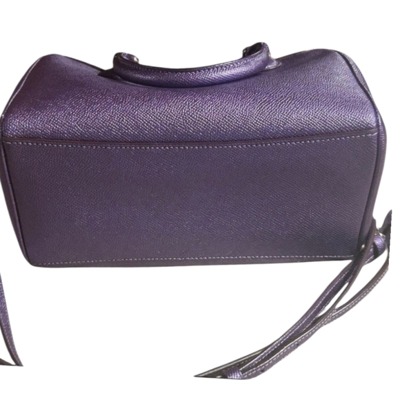 Coach Bennett Satchelin Small, Crossgrain Leather-Purple with Crossbody Strap - Picture 5 of 8
